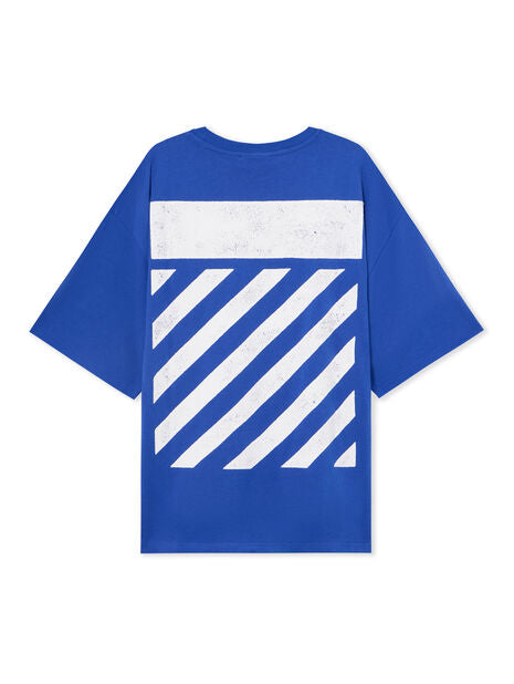 L/AB OFF - WHTE Diag Oversized T-Shirt