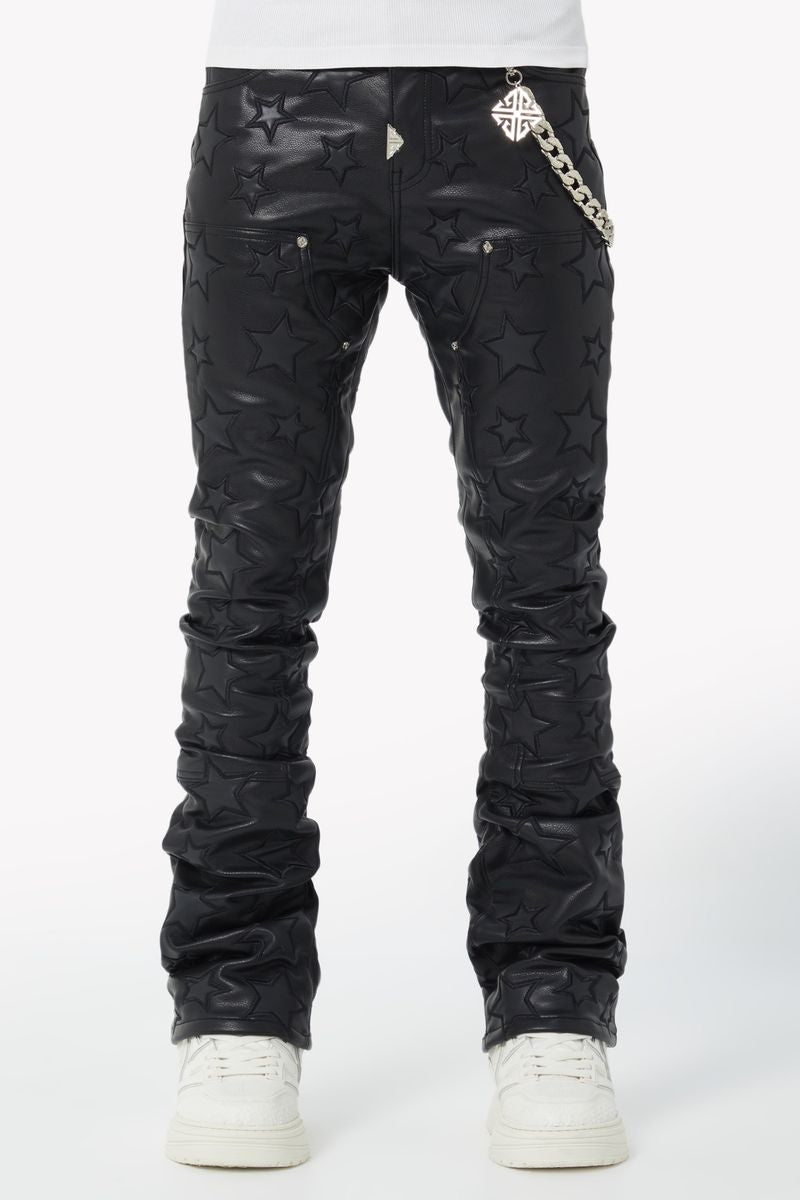 Guapi Jeans (Obsidian-Black-Stars-Leather-Pant)