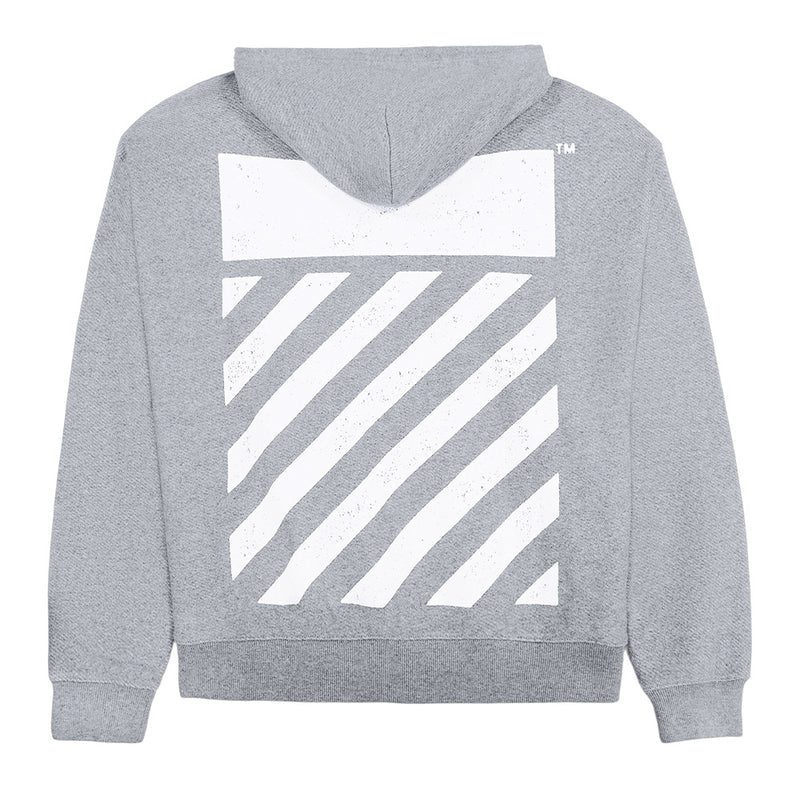 L/AB OFF-WHITE DIAG HOODIE HEATHER GREY
