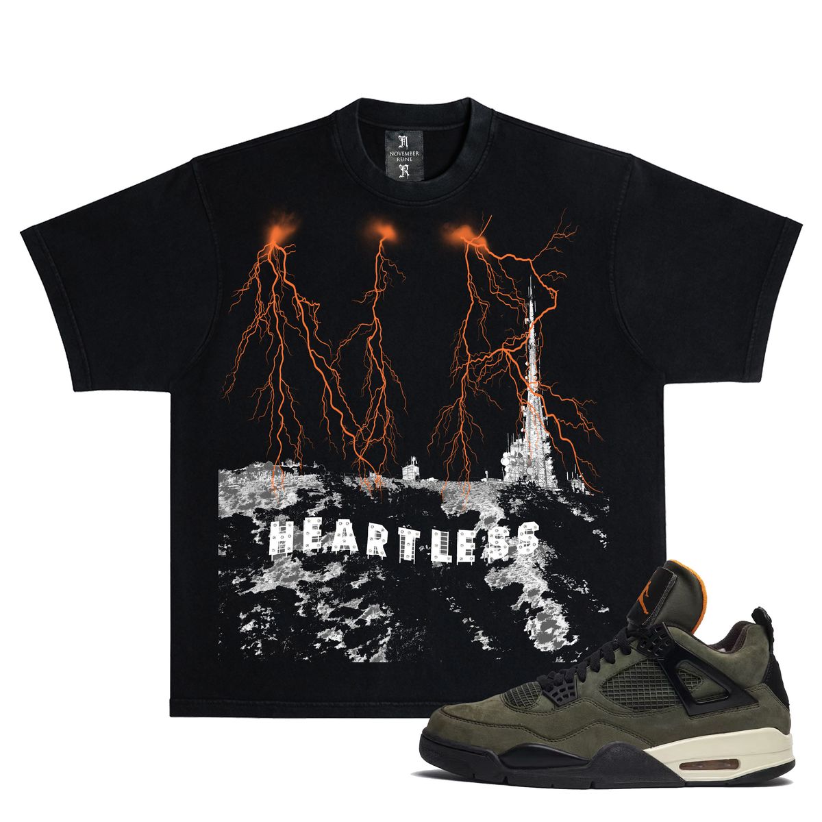 NOVEMBER REINE SHIRT (BLK AND ORANGE)