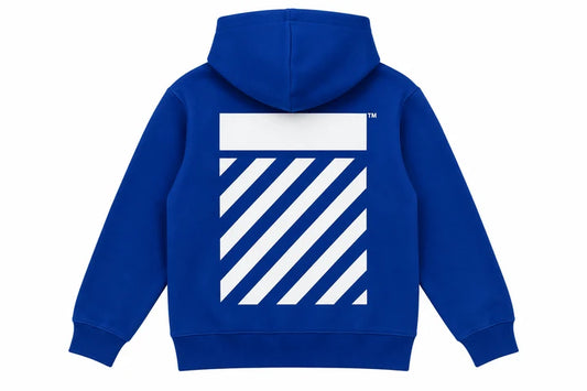 L/AB Off-White Diag Hoodie Cobalt Blue