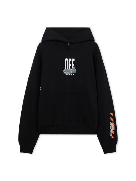 L/AB Off-White Active Duct Tape Hoodie - BLACK