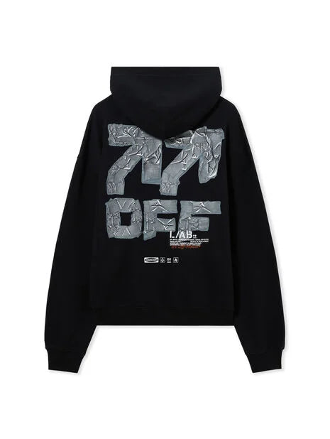 L/AB Off-White Active Duct Tape Hoodie - BLACK