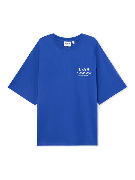 L/AB OFF - WHTE Diag Oversized T-Shirt