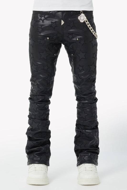 Guapi Jeans (Obsidian-Black-Stars-Leather-Pant)