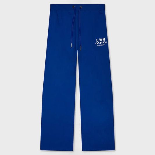 L/AB Off-White DIAG OPEN HEM JOGGER PANTS COBALT BLUE