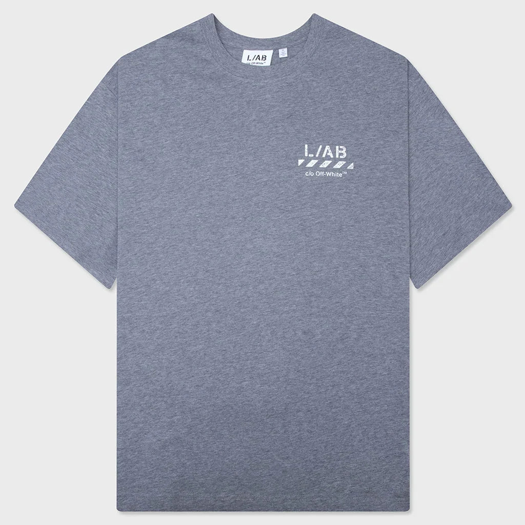 L/AB OFF - WHITE Diag Oversized T-Shirt