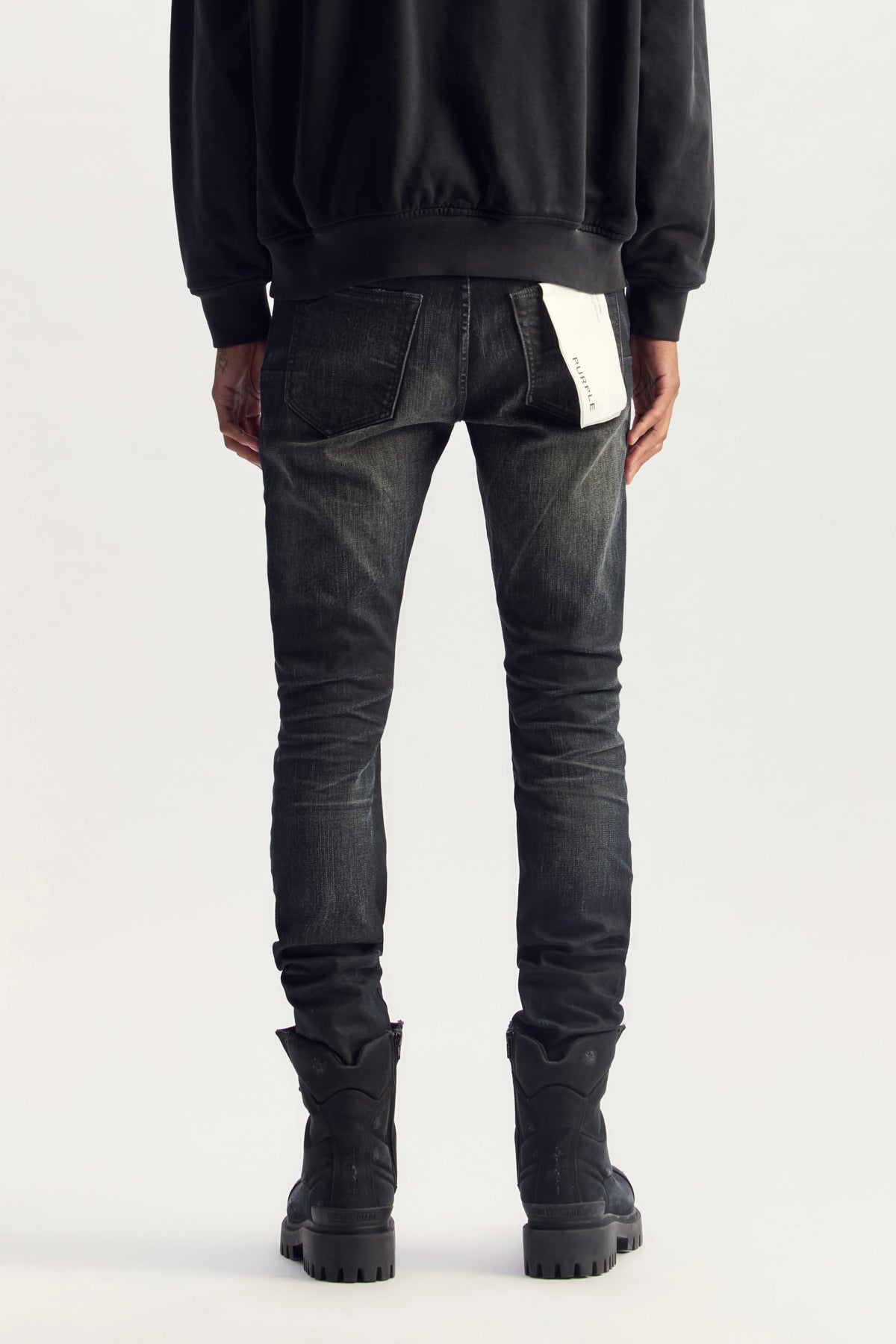 PURPLE JEANS P001 BLACK COATED WASHED BLACK