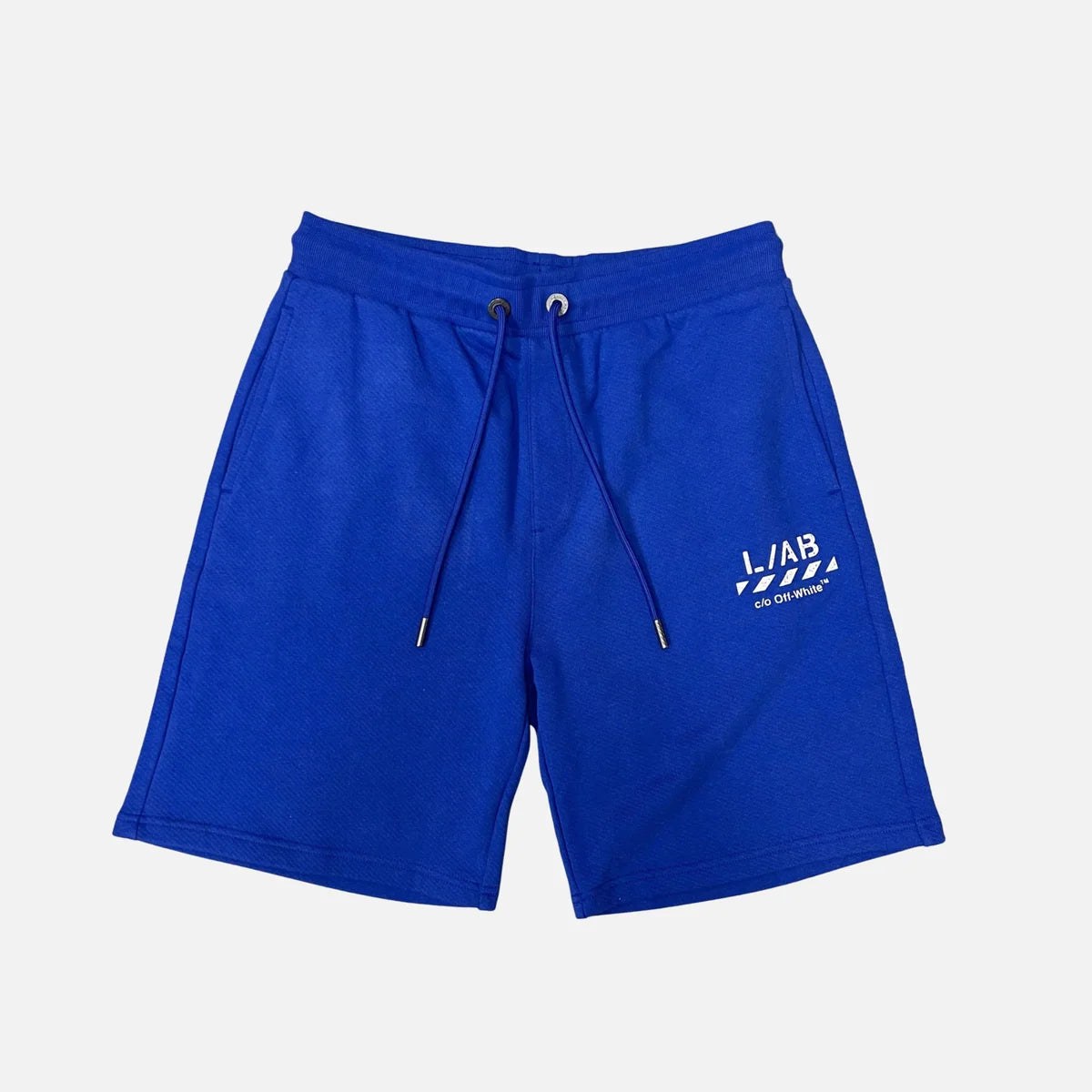 L/AB Off-White Diag Open Hem Shorts Cobalt Blue