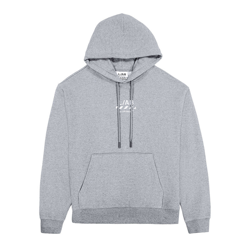 L/AB OFF-WHITE DIAG HOODIE HEATHER GREY