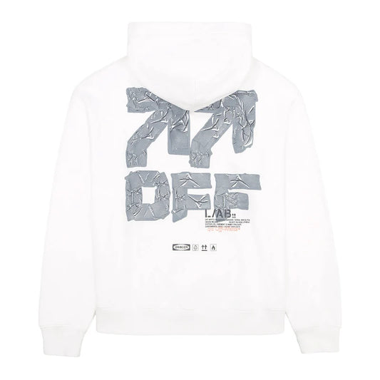 L/AB Off-White Off Active Duct Tape Hoodie - White