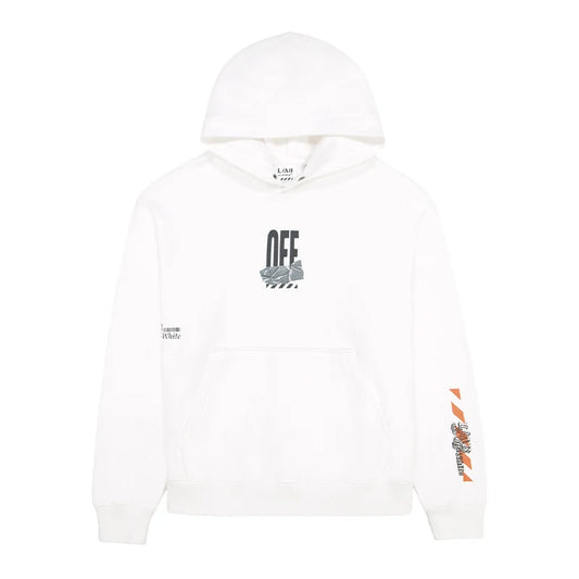 L/AB Off-White Off Active Duct Tape Hoodie - White