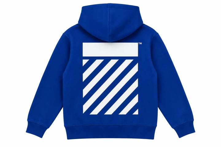 L/AB Off-White Diag Hoodie Cobalt Blue