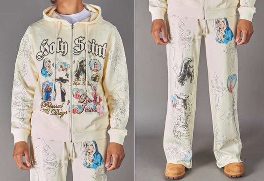 NME CREAM SWEATSUIT